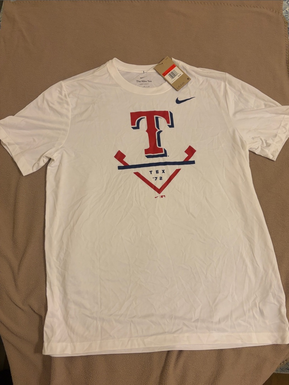 Nike White Short-Sleeve Texas Rangers Graphic Tee